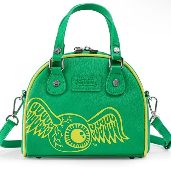 Von Dutch Green and Yellow Satchel/ Bowling Bag - Picture 3 of 8